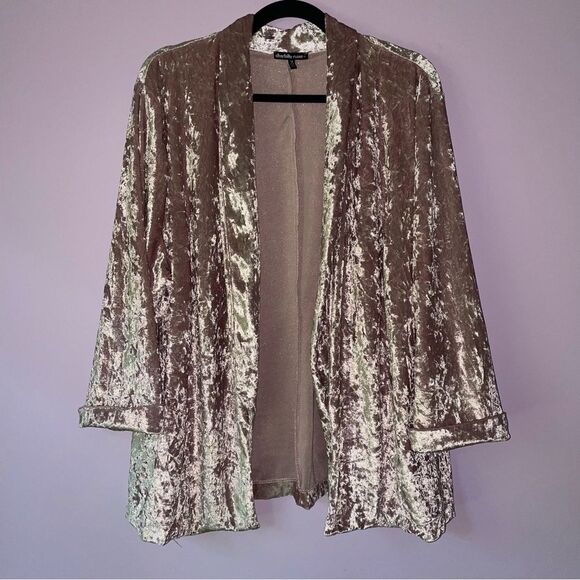 Charlotte Russe 3X Cardigan Pink Crushed Velvet Open Front 3/4 Sleeve - Picture 1 of 8